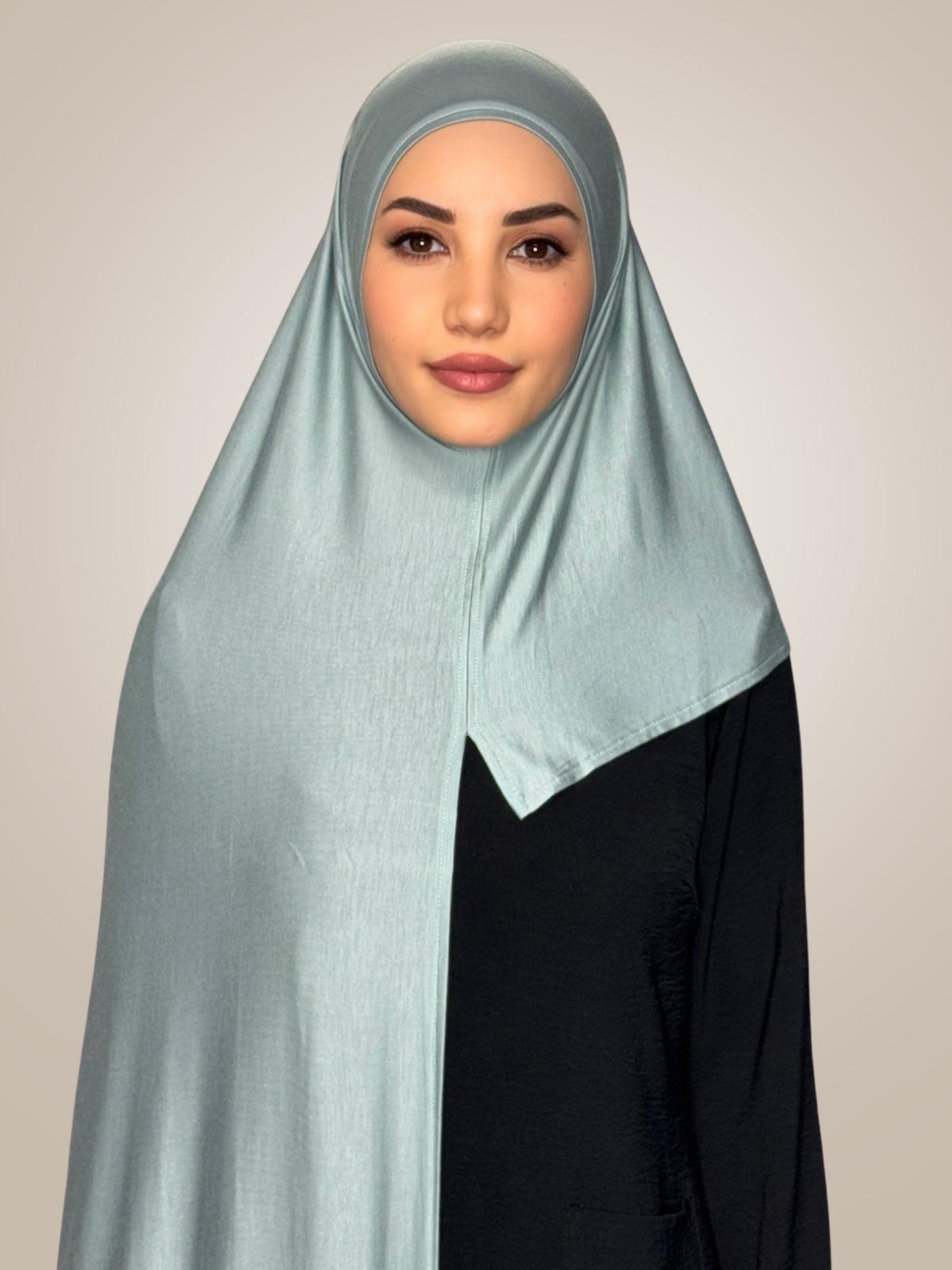 Pre-Sewn Jersey Hijab-Pale Cyan