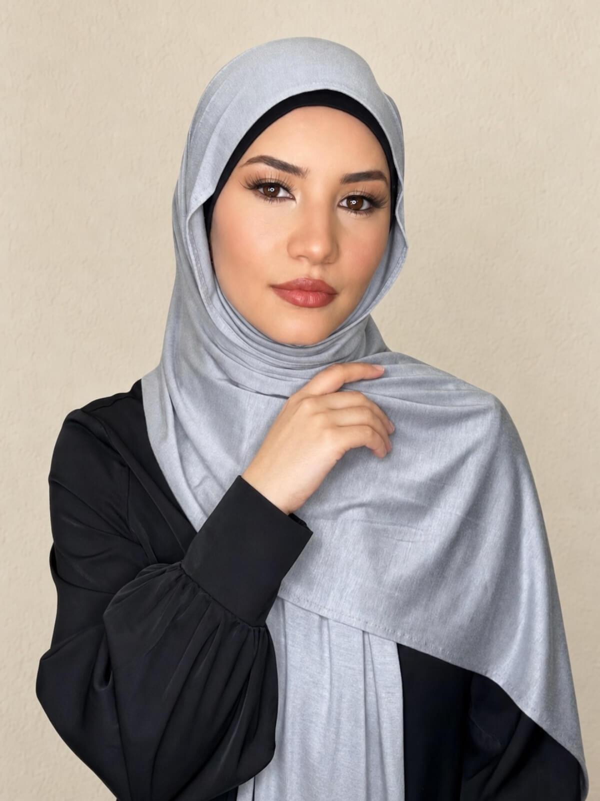 Classic Jersey Hijab-Steel Grey