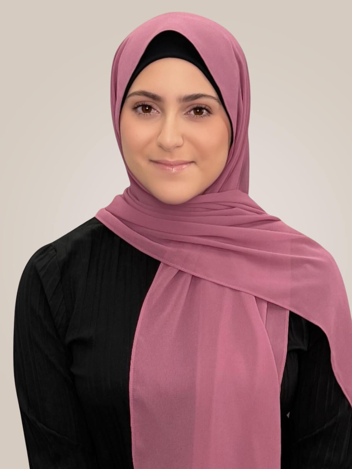 Modish Girl Luxury Chiffon Hijab-Wild Rose