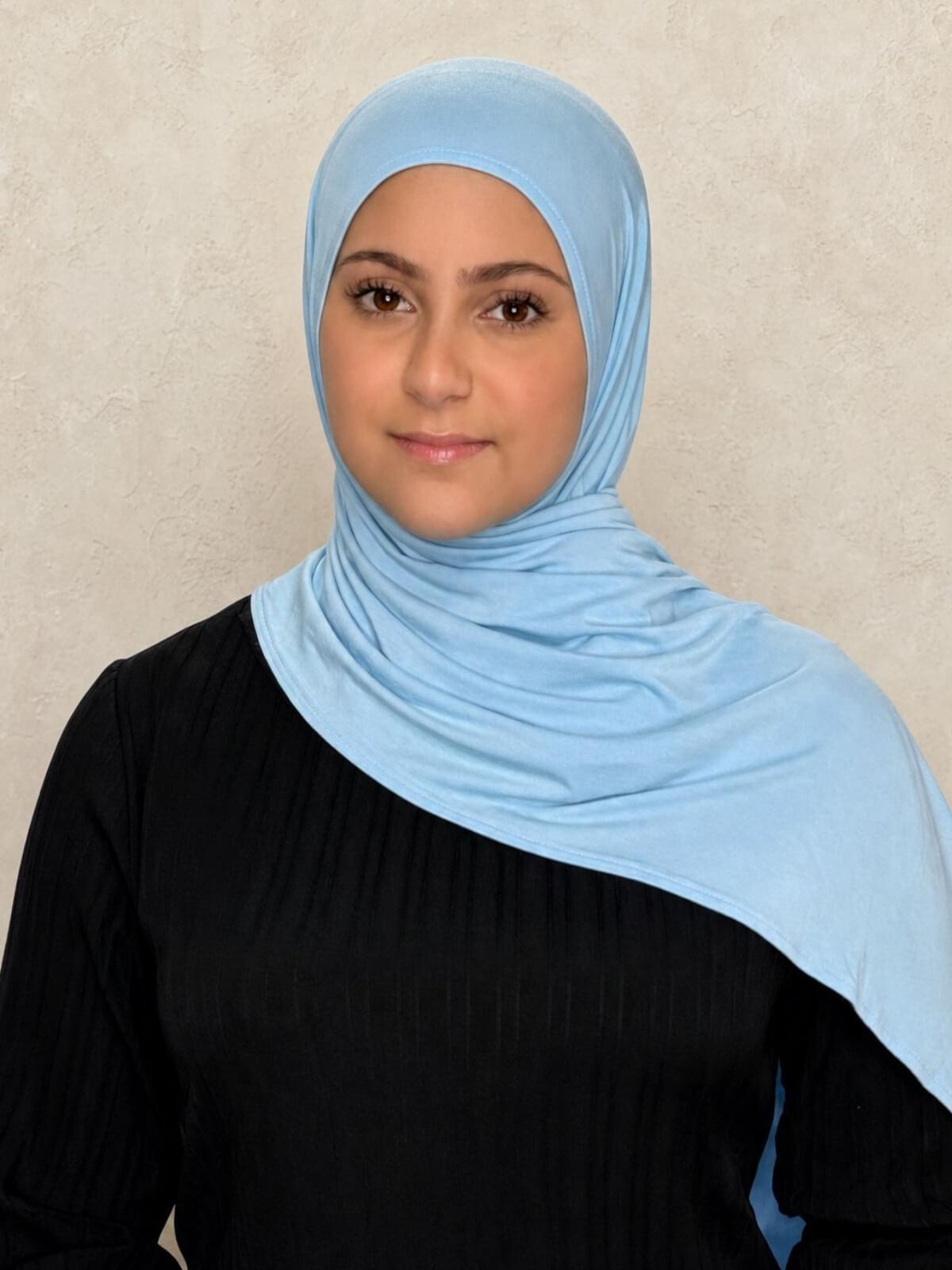 Modish Girl Pre-Sewn Jersey Hijab-Baby Blue