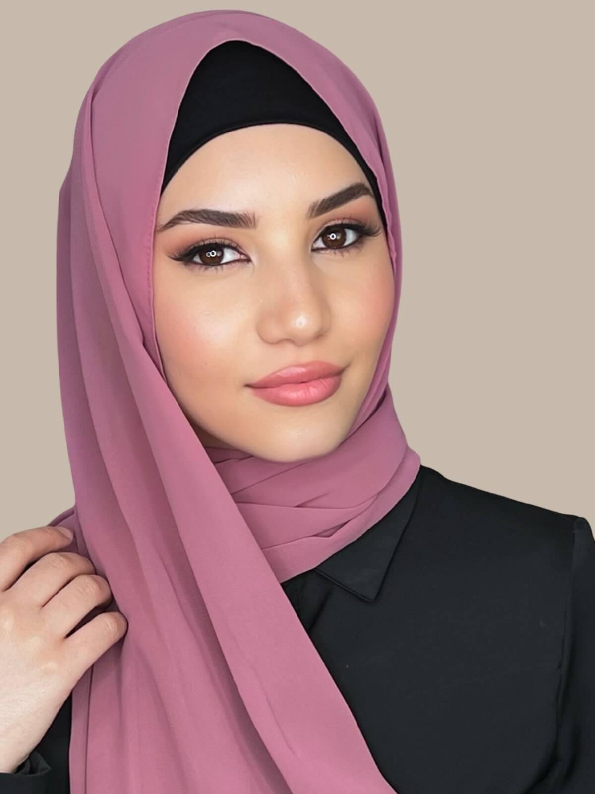 Luxury Chiffon Hijab-Pale Rose