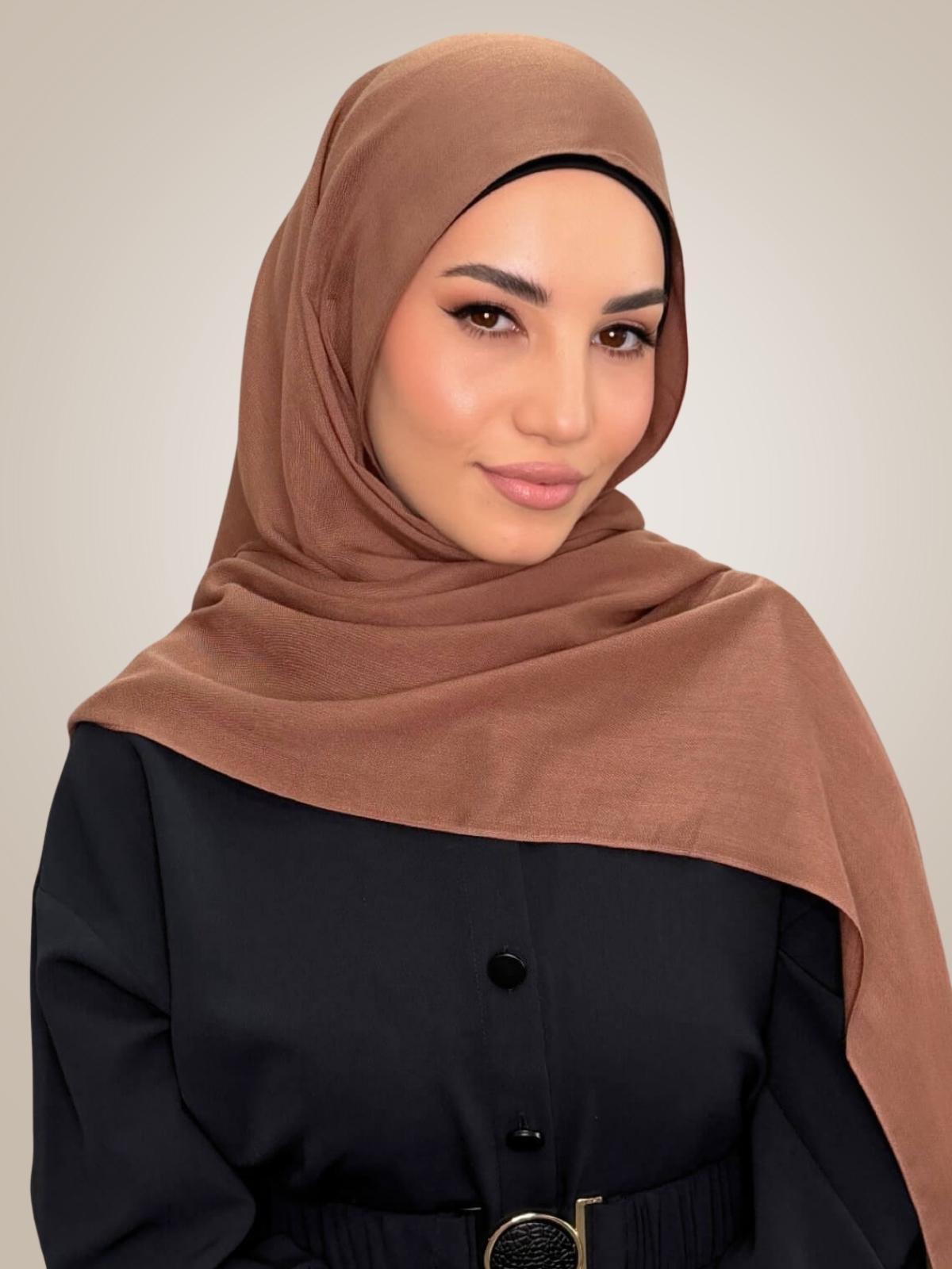 Cotton Modal Hijab-Golden Walnut