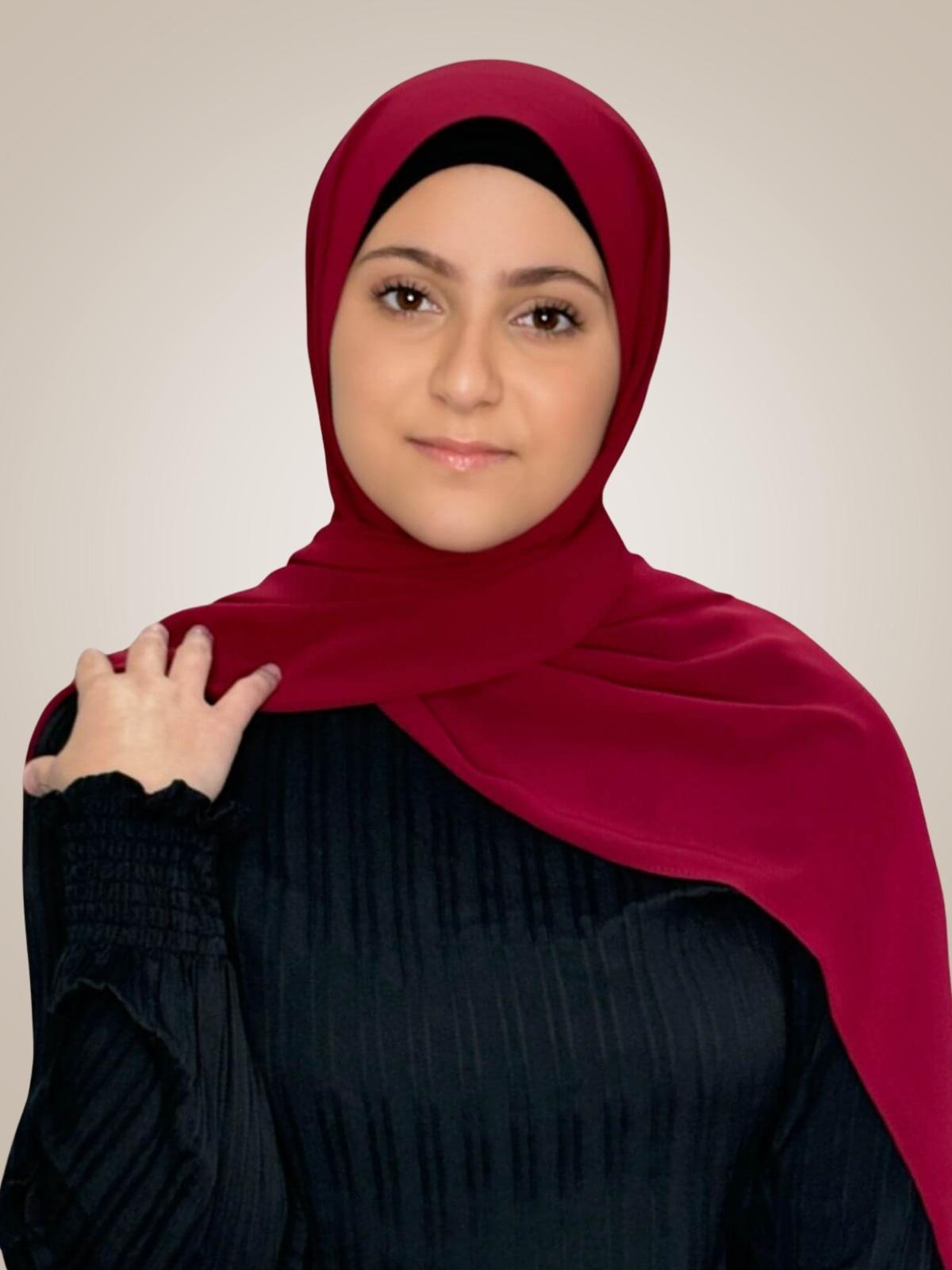 Modish Girl Luxury Chiffon Hijab-Berry Red