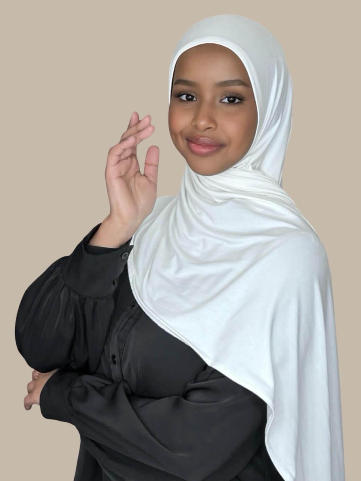 Pre-Sewn Jersey Hijab-Off White