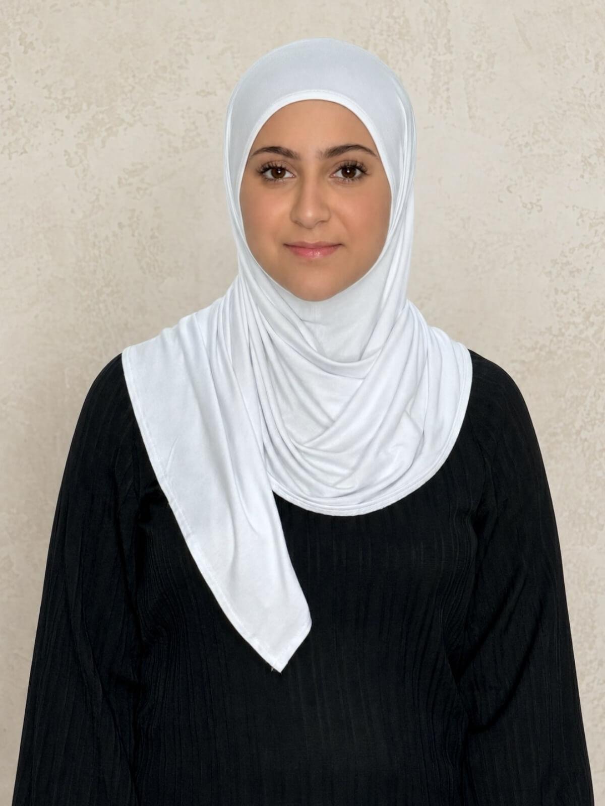 Modish Girl Pre-Sewn Jersey Hijab-White