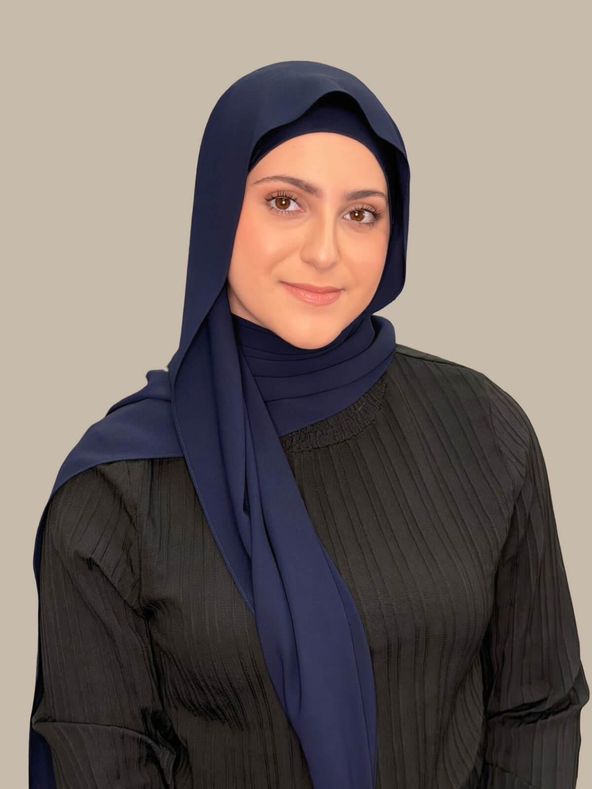 Modish Girl Matching Chiffon Hijab Set-Dark Slate