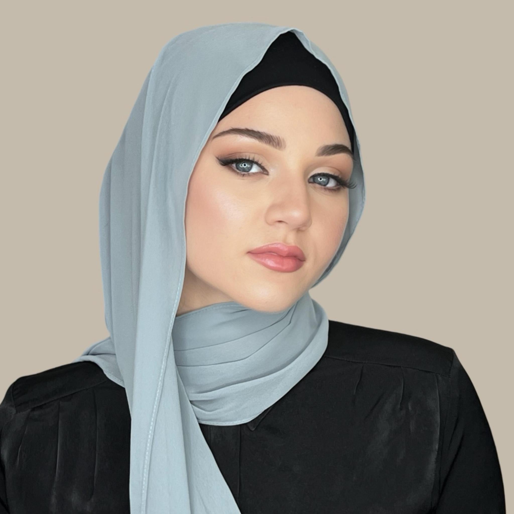 Luxury Chiffon Hijab-Stone Green - Modish Hijab