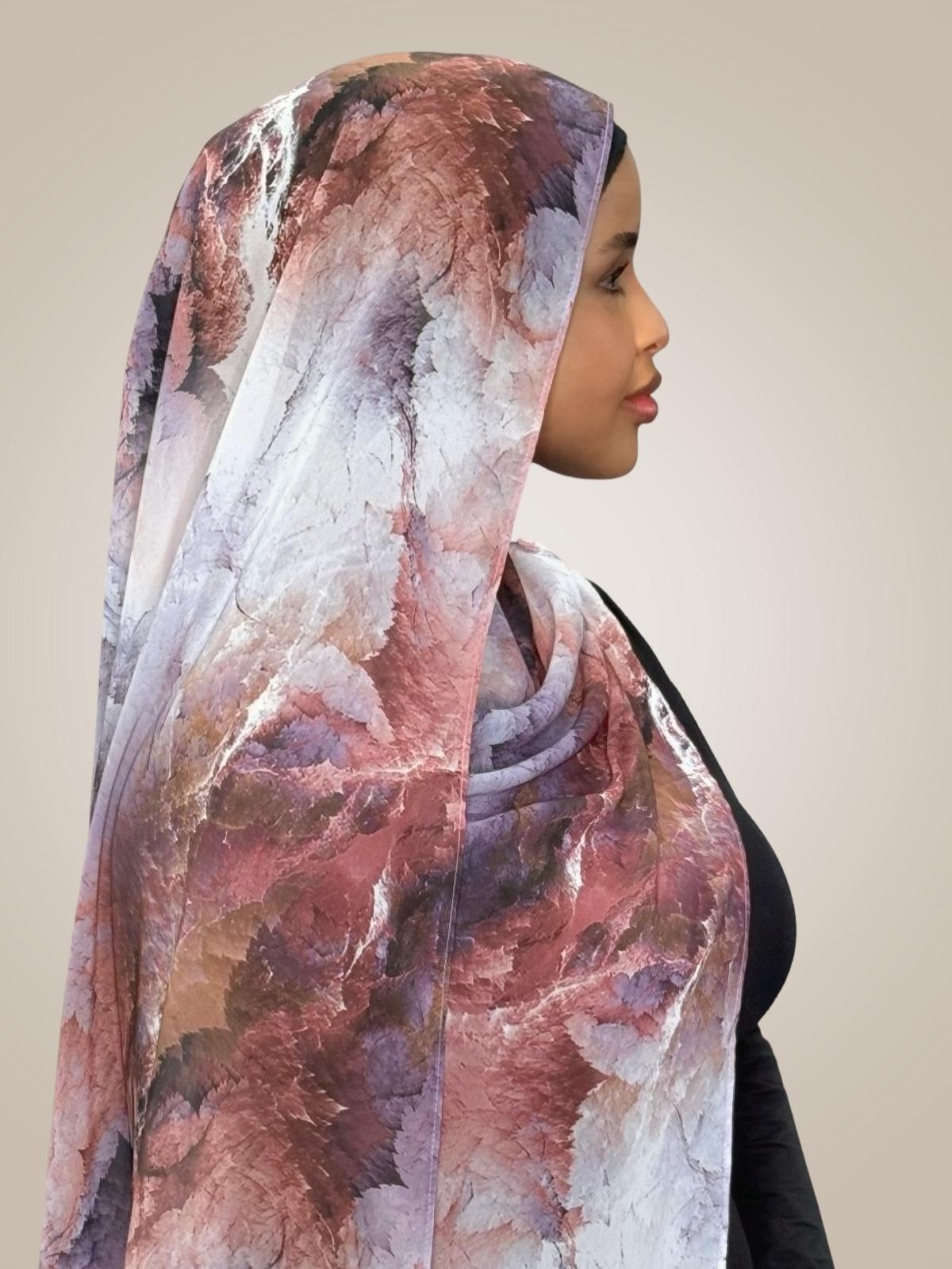 Printed Chiffon Hijab-Muted Mirage