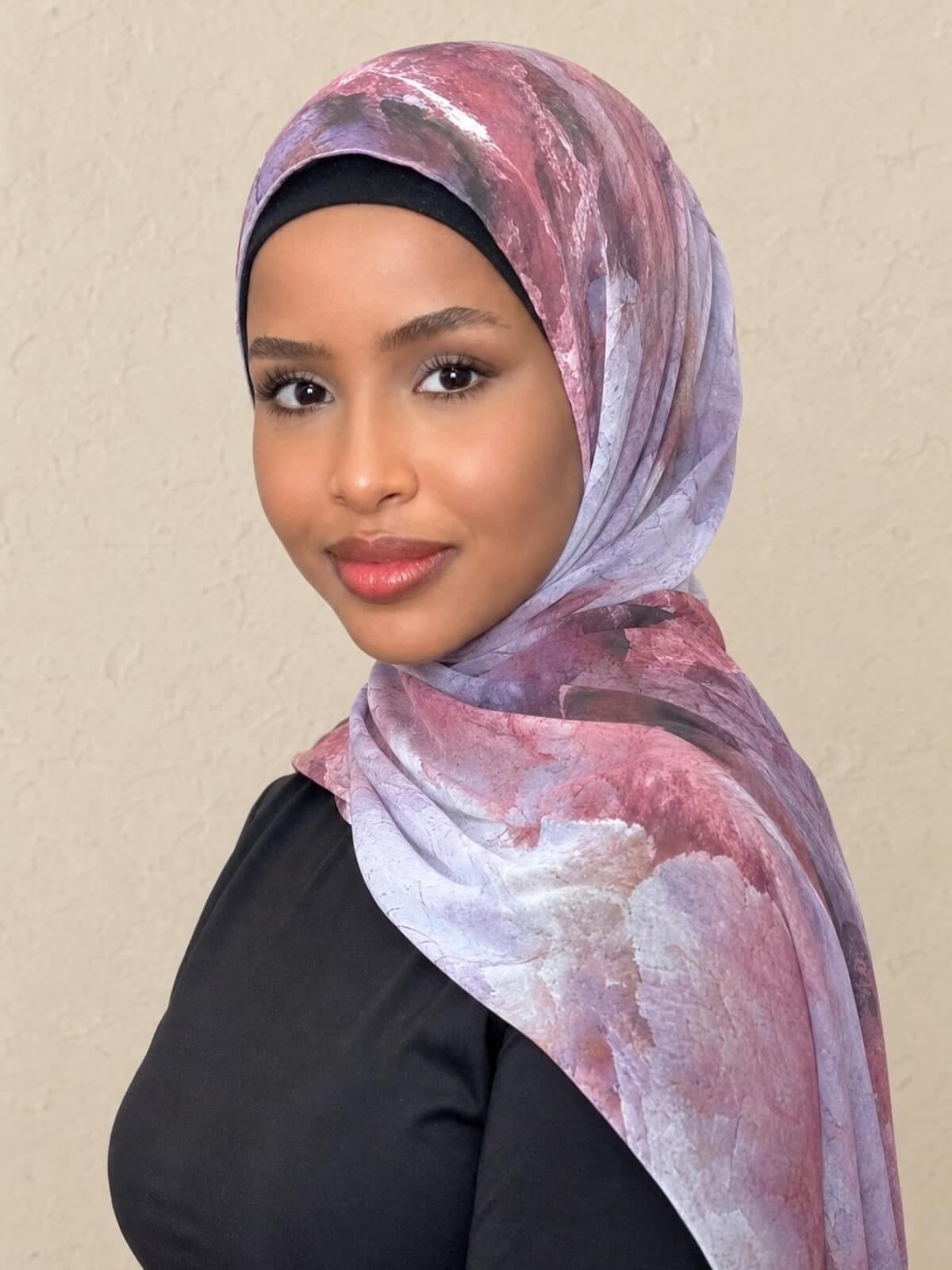 Printed Chiffon Hijab-Muted Mirage