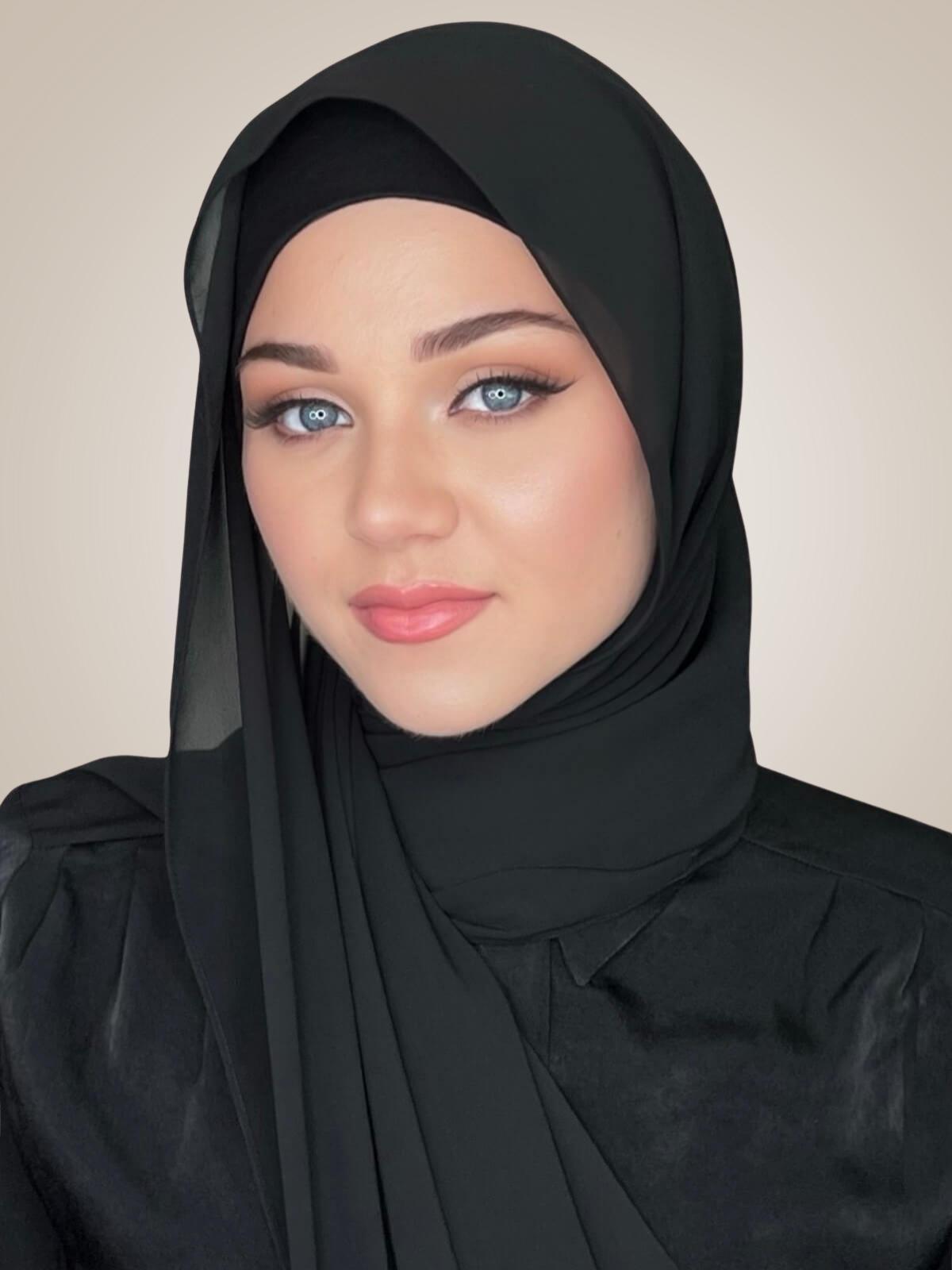 Luxury Chiffon Hijab-Black