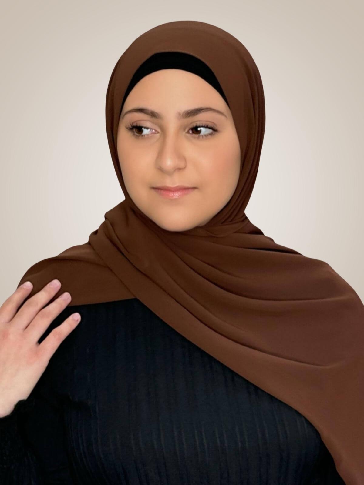 Modish Girl Luxury Chiffon Hijab-Brunette