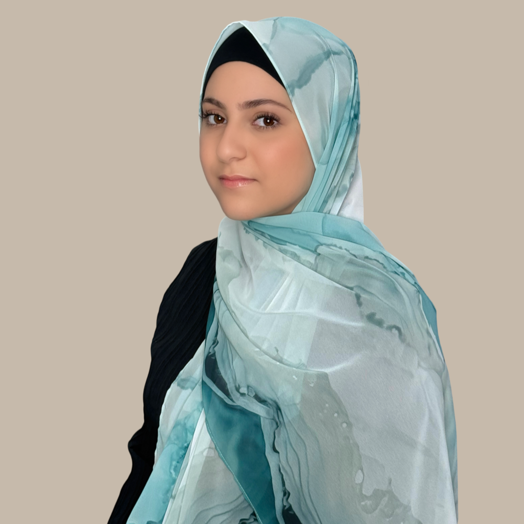 Modish Girl Printed Chiffon Hijab-Tidal Teal - Modish Hijab