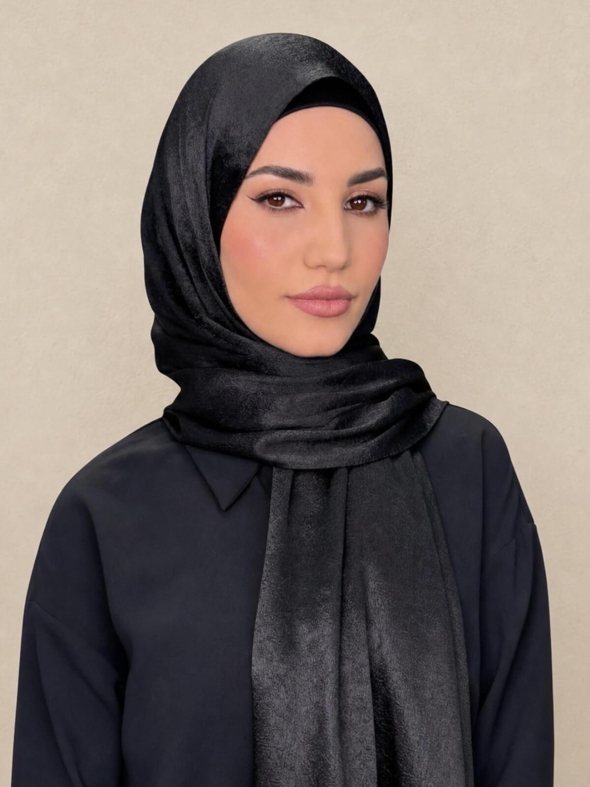 Classic Satin Hijab-Black