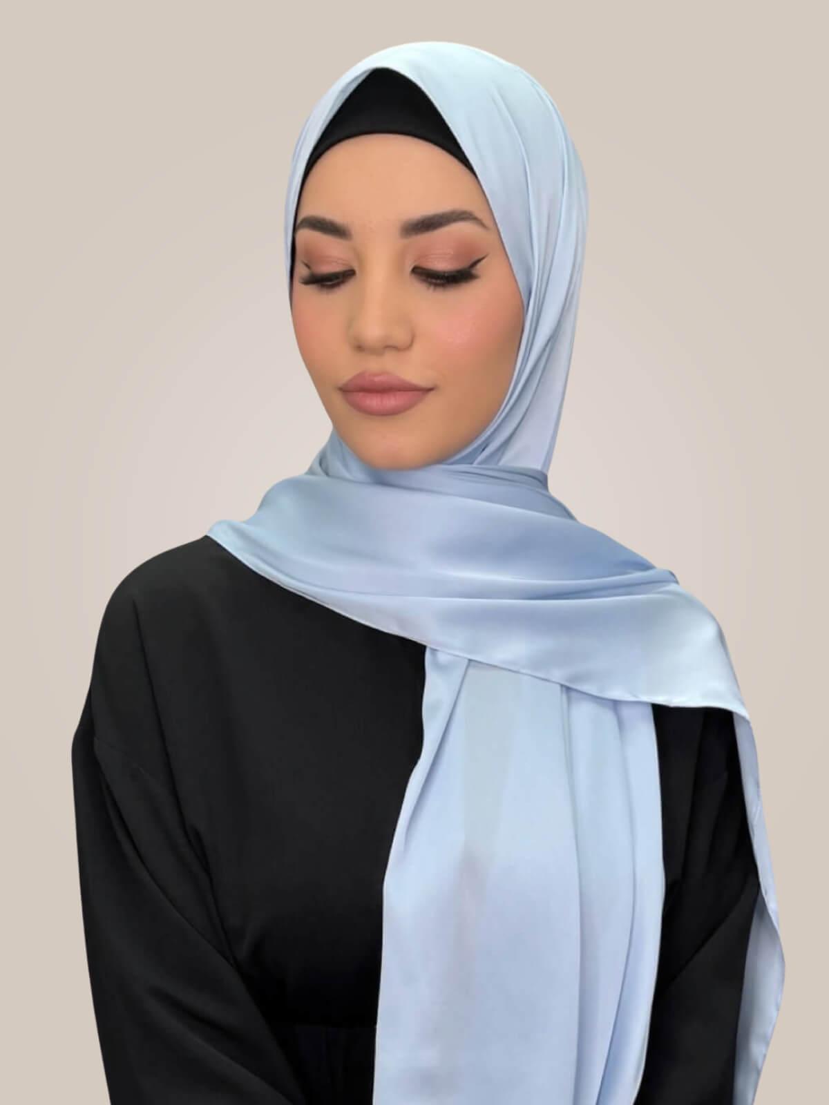 Premium Satin Hijab-Powder Blue