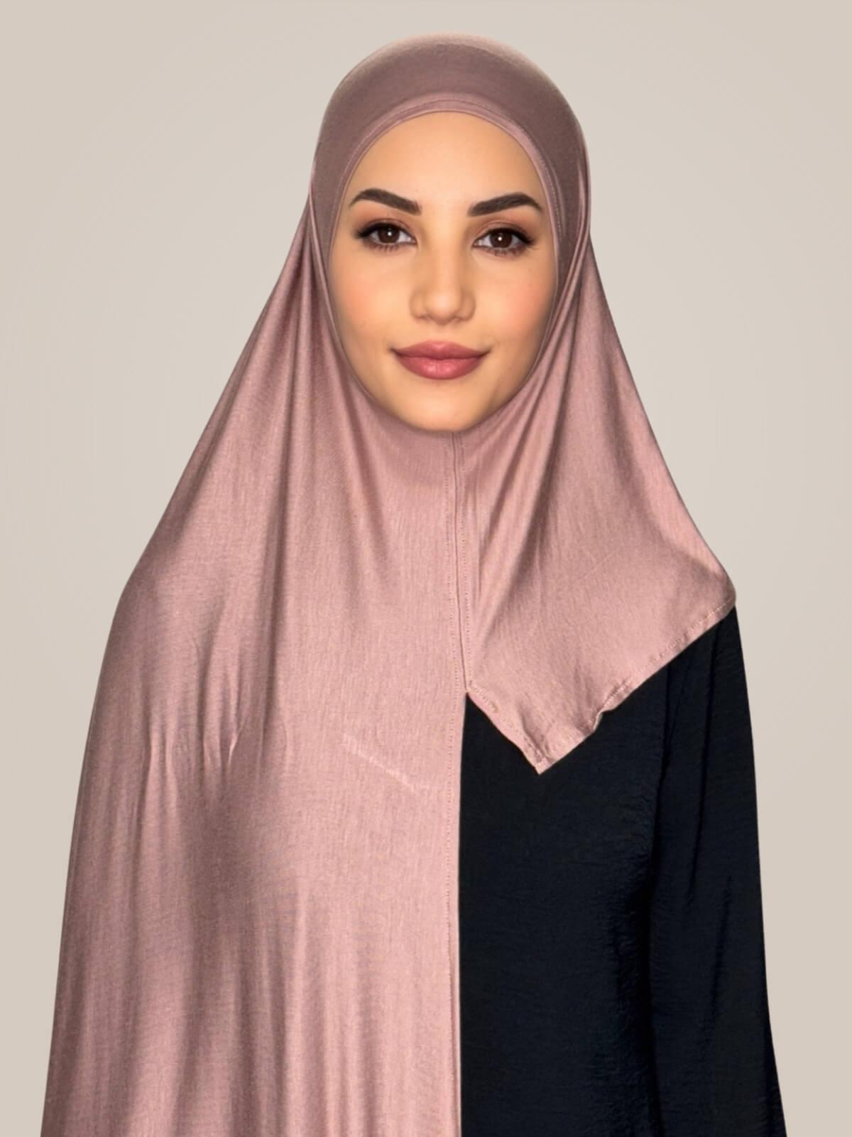 Pre-Sewn Jersey Hijab-Dusty Rose