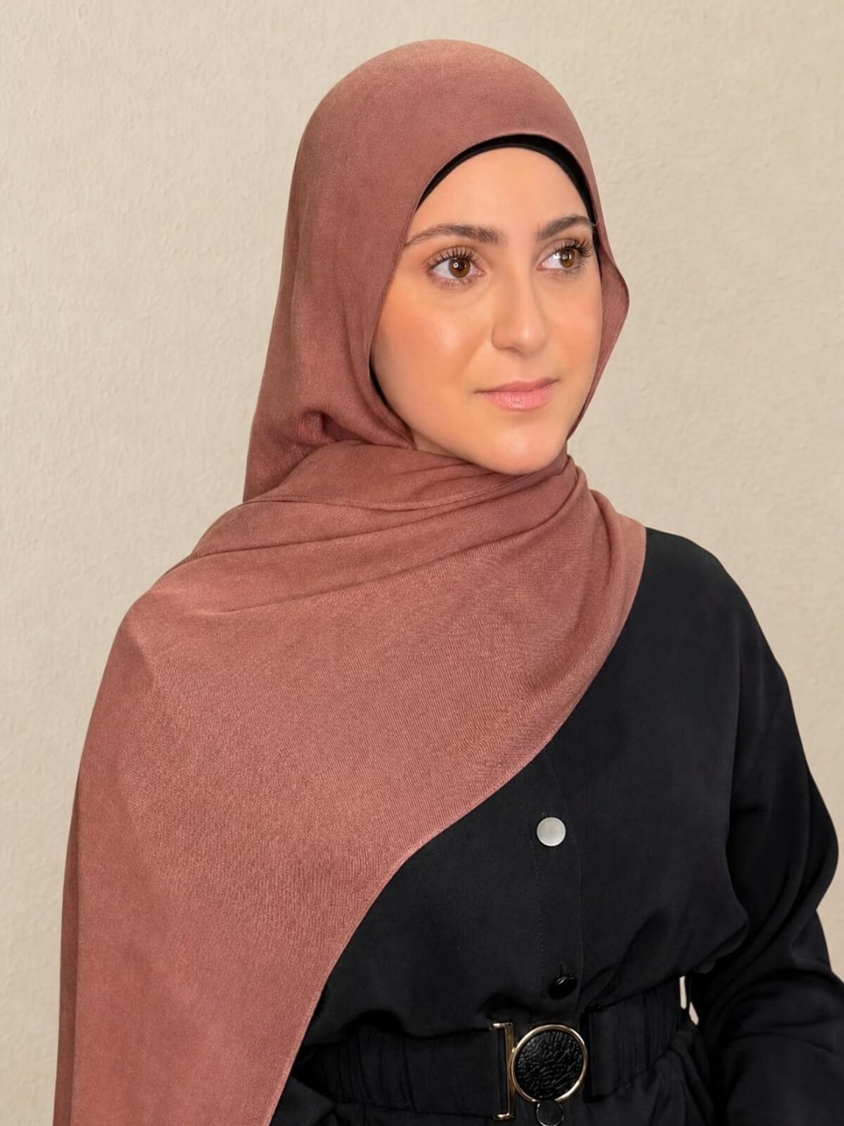 Modish Girl Cotton Modal Hijab-Desert Rose