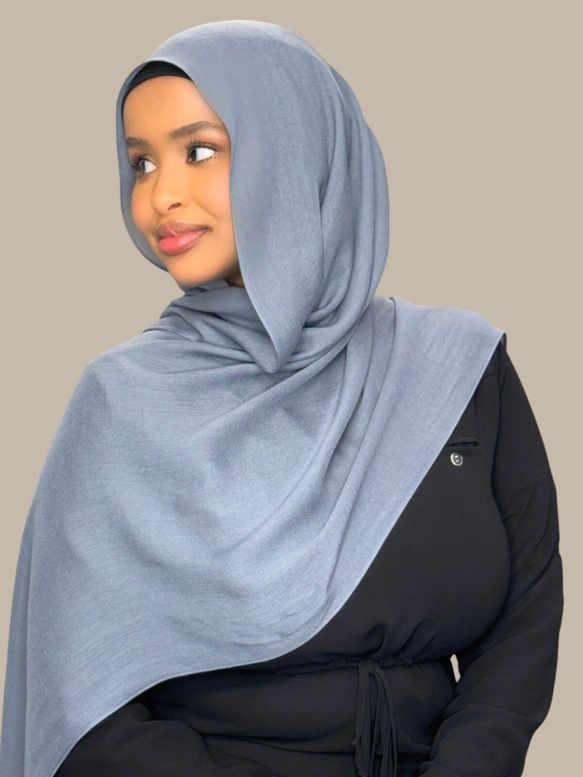 Cotton Modal Hijab-Dusty Denim