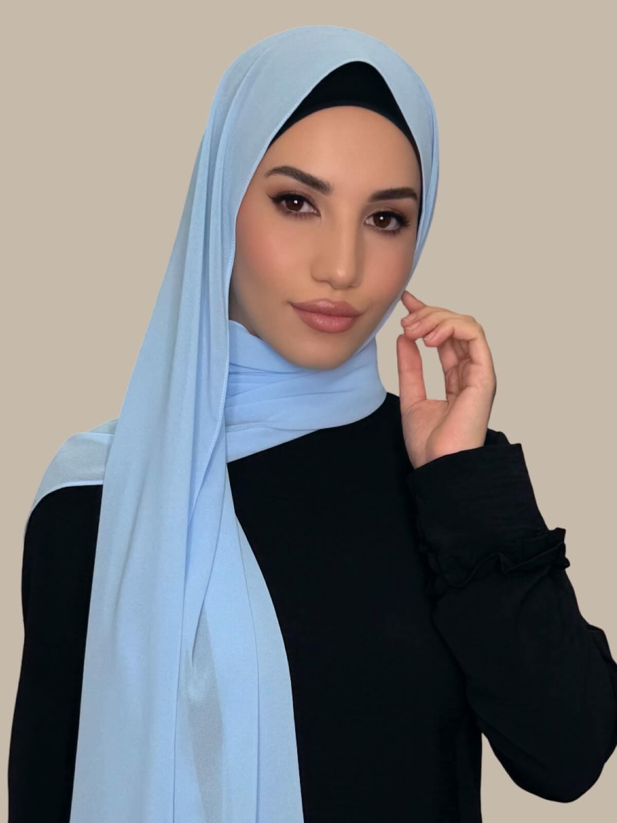 Classic Chiffon Hijab-Aqua