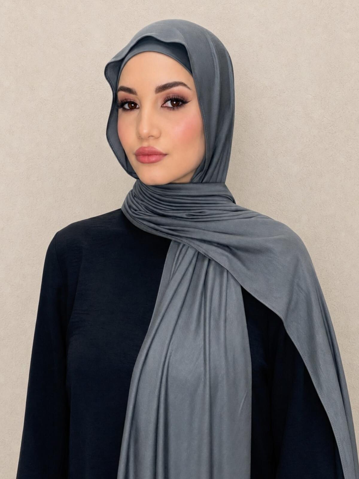 Premium Jersey hijab-Pebble Grey