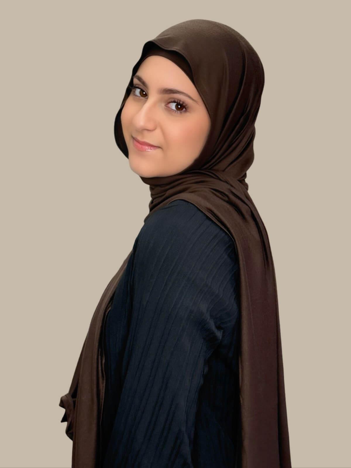 Modish Girl Premium Jersey Hijab-Chocolate Brown