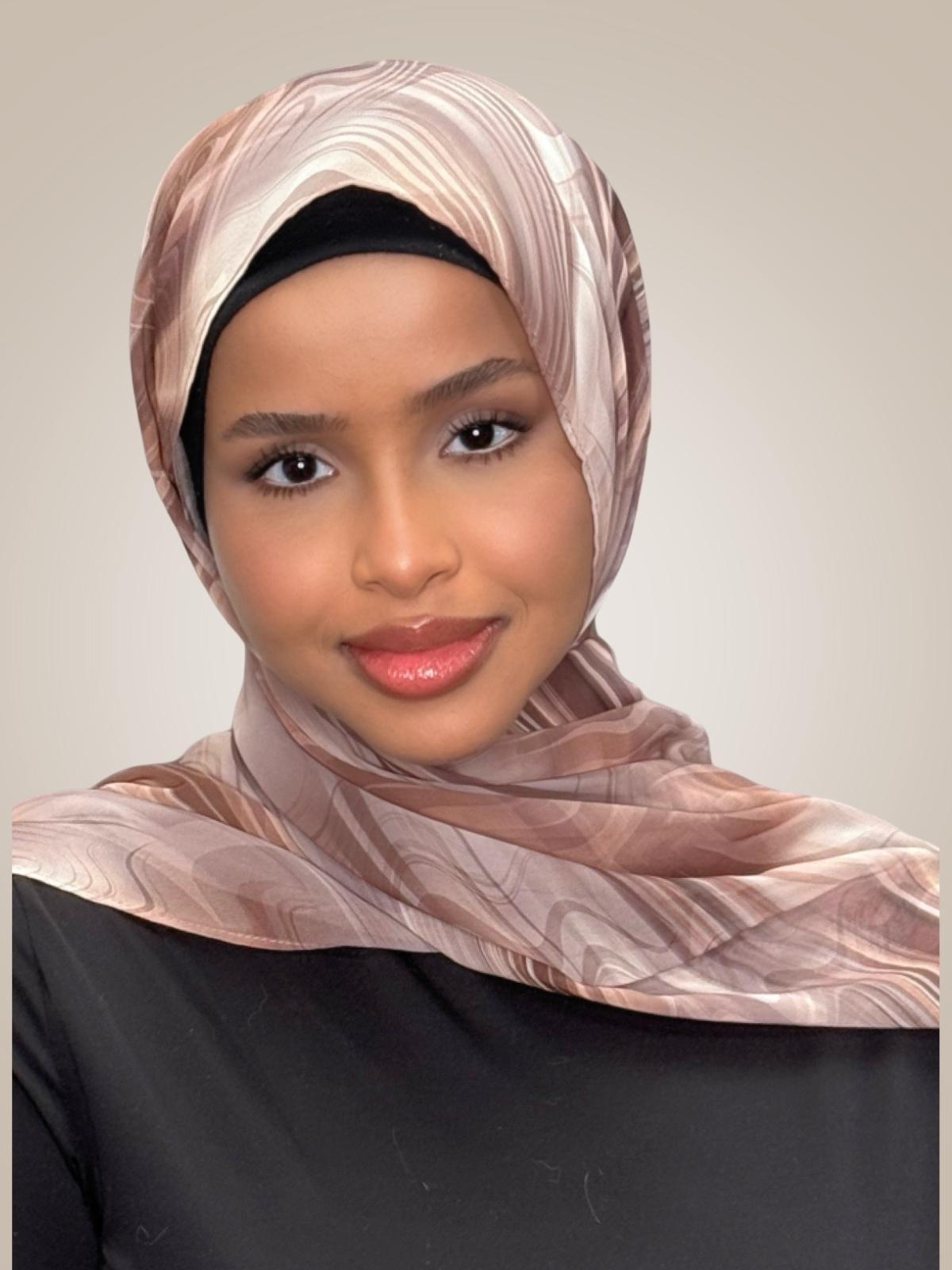 Printed Chiffon Hijab-Savanna Stripes