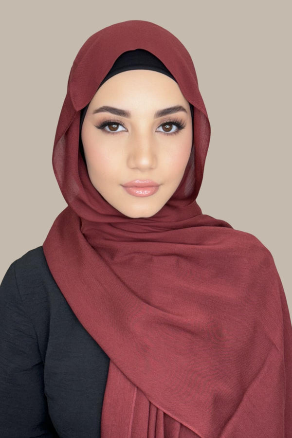 Cotton Modal Hijab-Jam Red