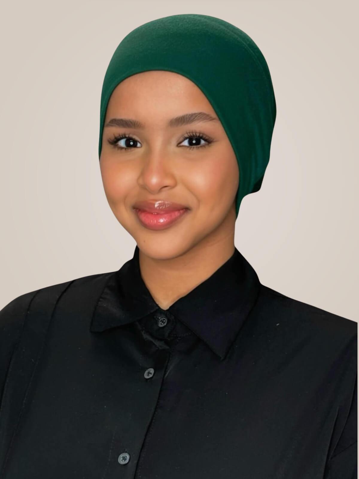 Premium Cotton Underscarf-Deep Green