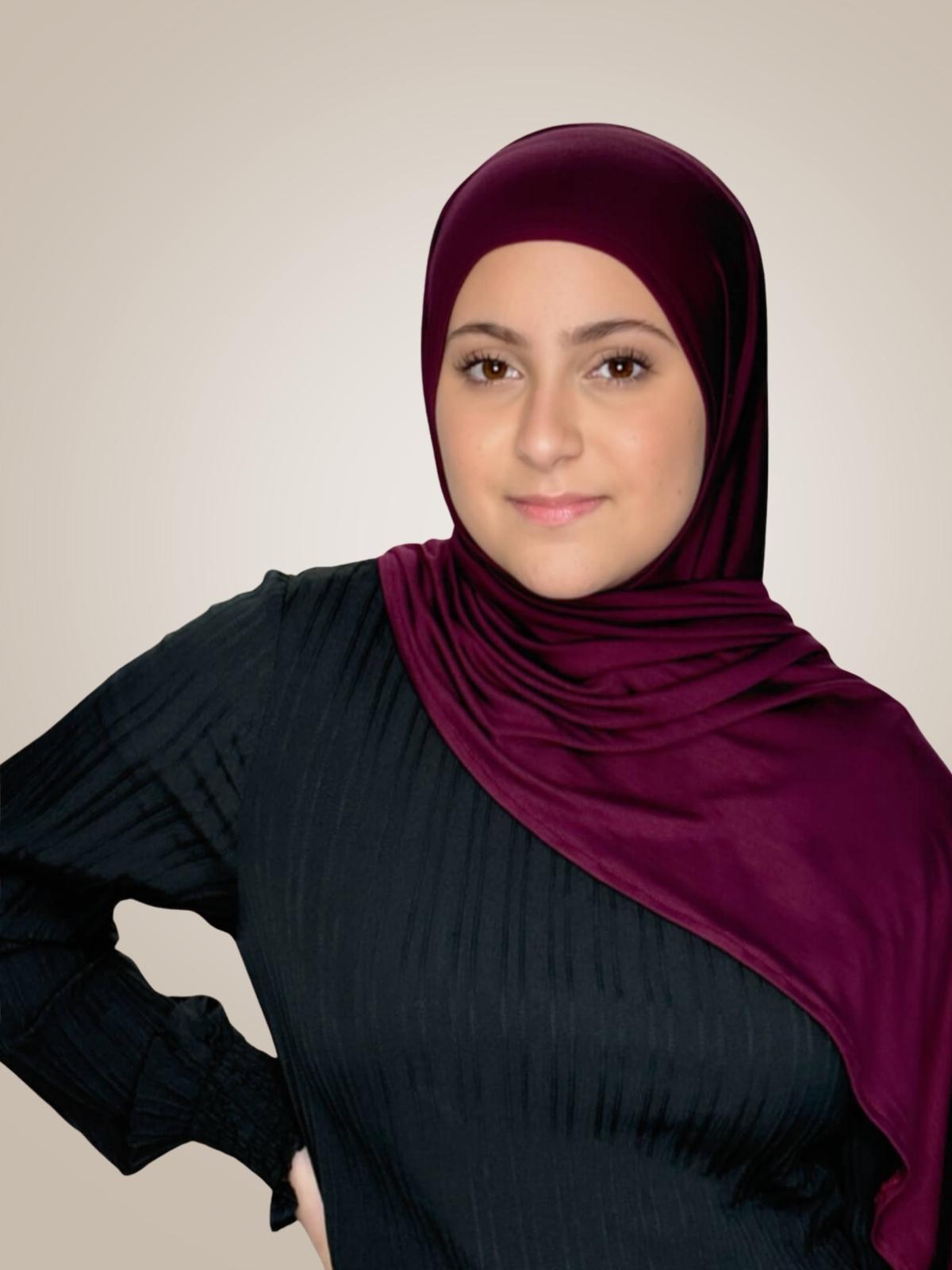 Modish Girl Pre-Sewn Jersey Hijab-Wine