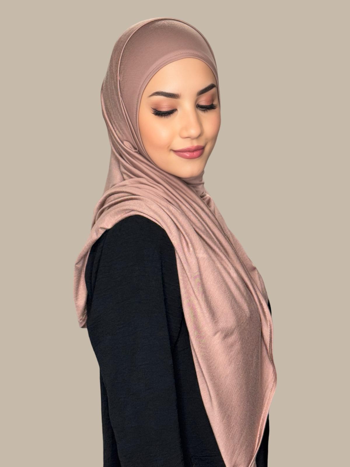 Pre-Sewn Jersey Hijab-Pale Taupe