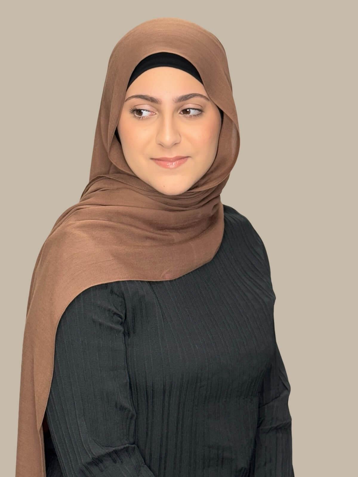 Modish Girl Cotton Modal Hijab-Golden Walnut