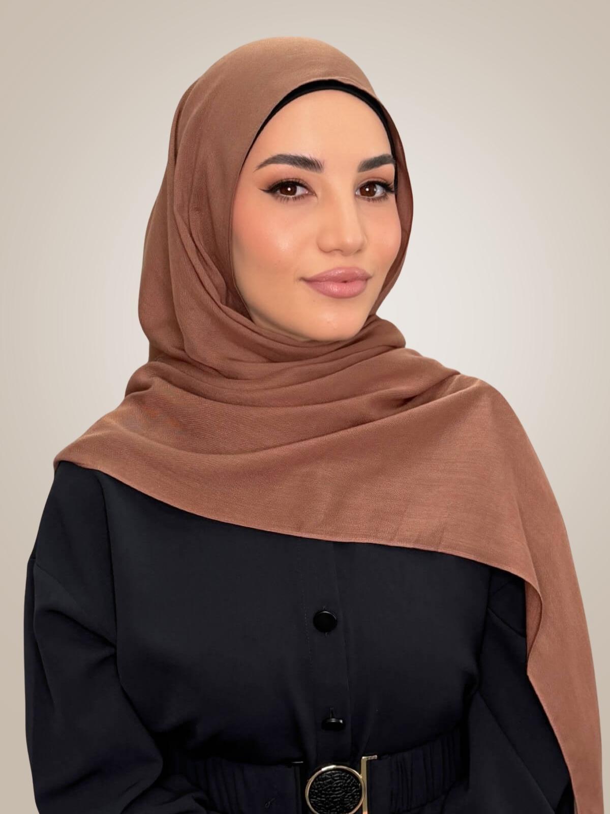 Cotton Modal Hijab-Golden Walnut
