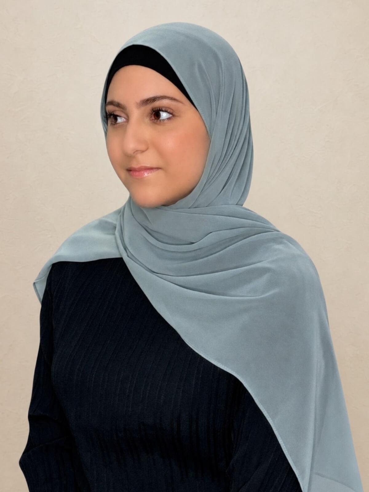 Modish Girl Luxury Chiffon Hijab-Stone Green