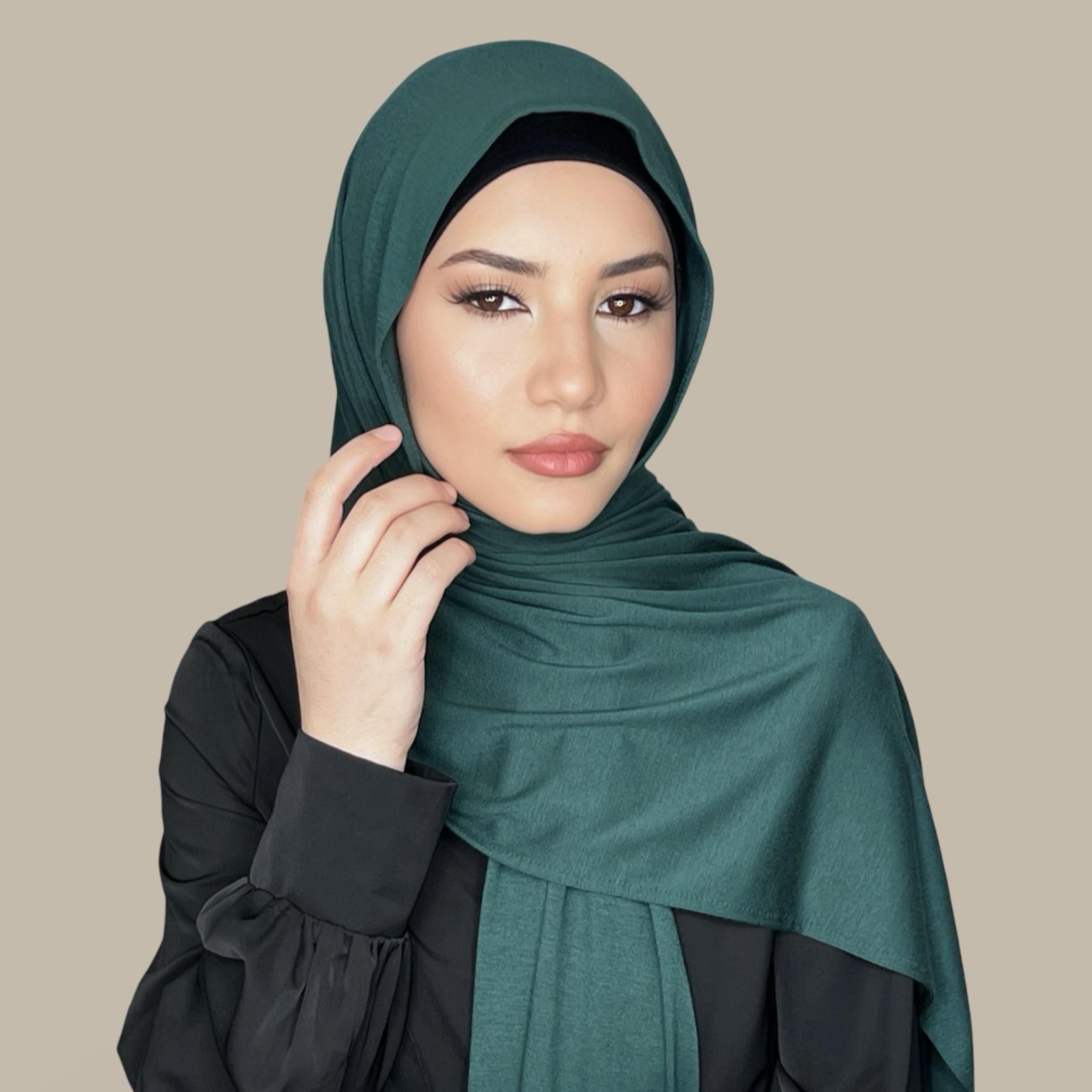 Classic Jersey Hijab-Deep Green