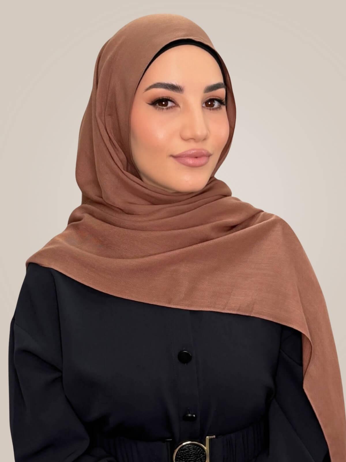 Cotton Modal Hijab-Golden Walnut