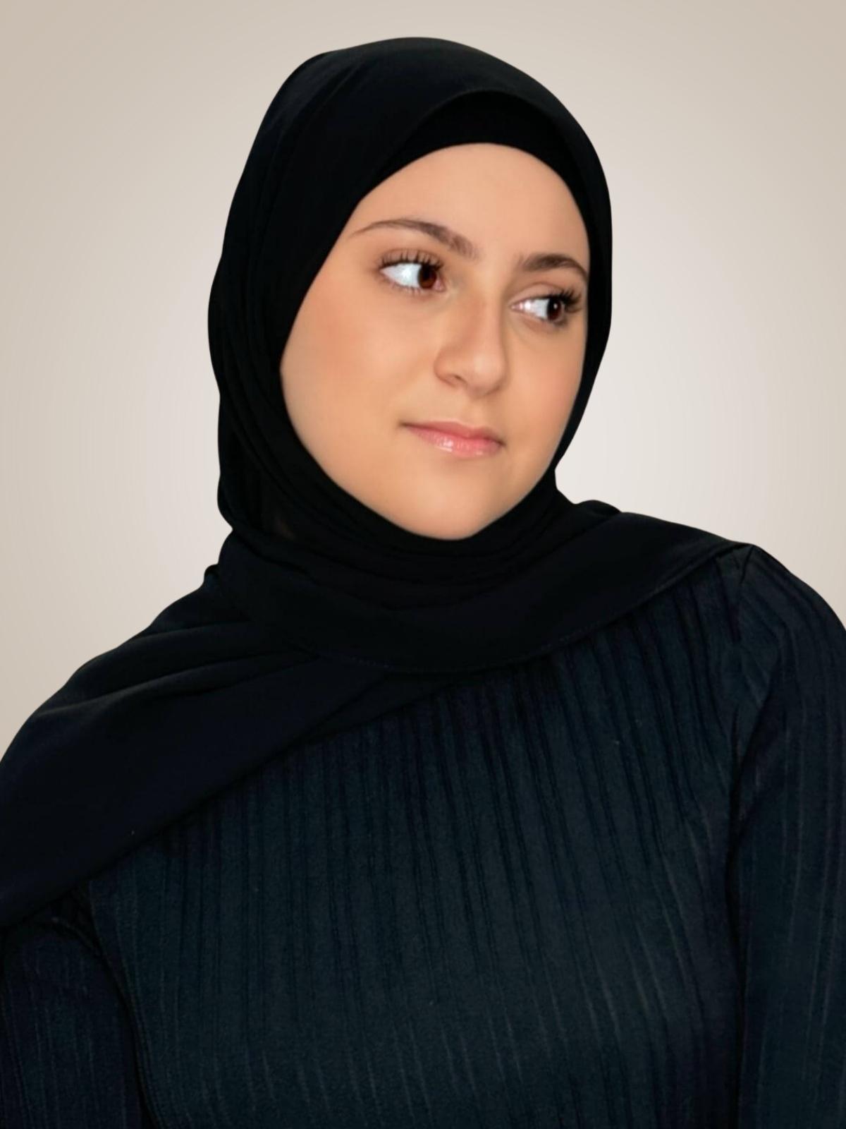 Modish Girl Luxury Chiffon Hijab-Black