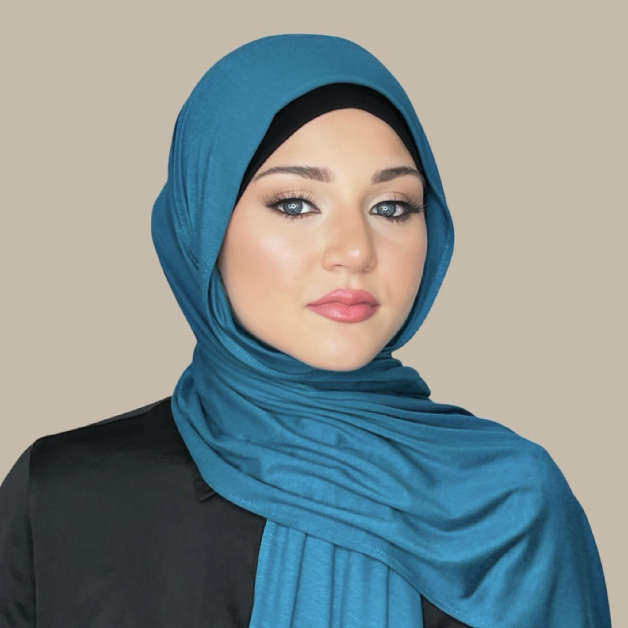 Classic Jersey Hijab-Peacock