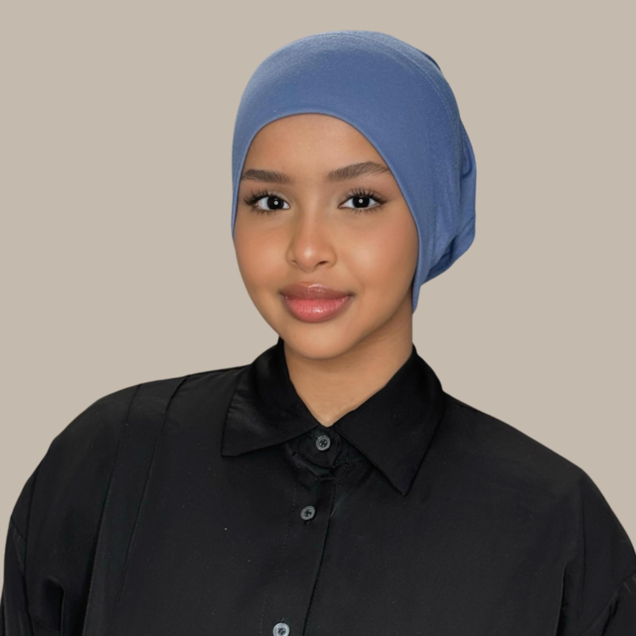 Premium Cotton Underscarf-Cool Blue