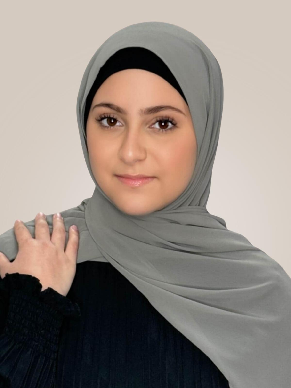 Modish Girl Luxury Chiffon Hijab-Frost Grey