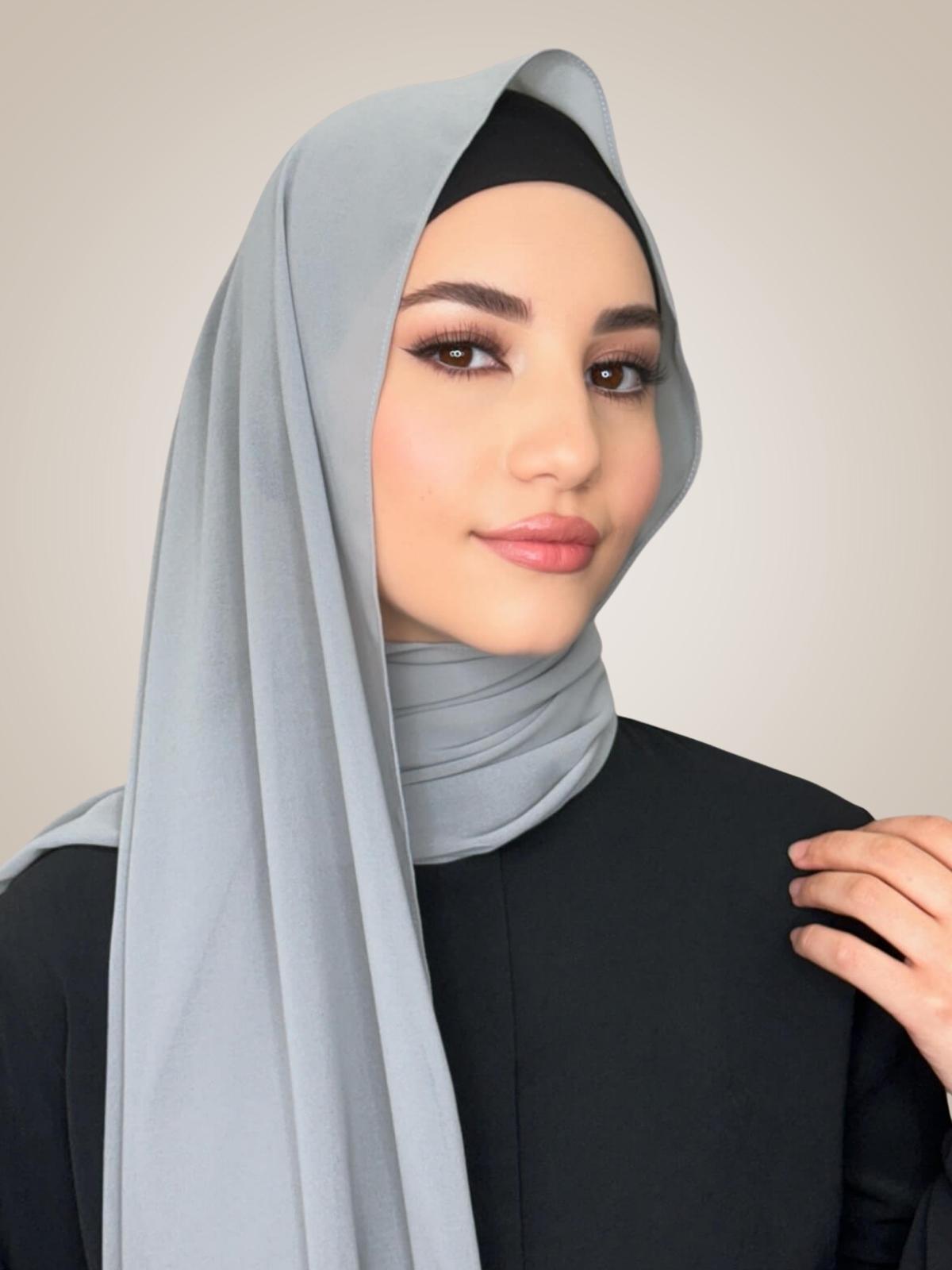 Classic Chiffon Hijab-Dolphin Grey
