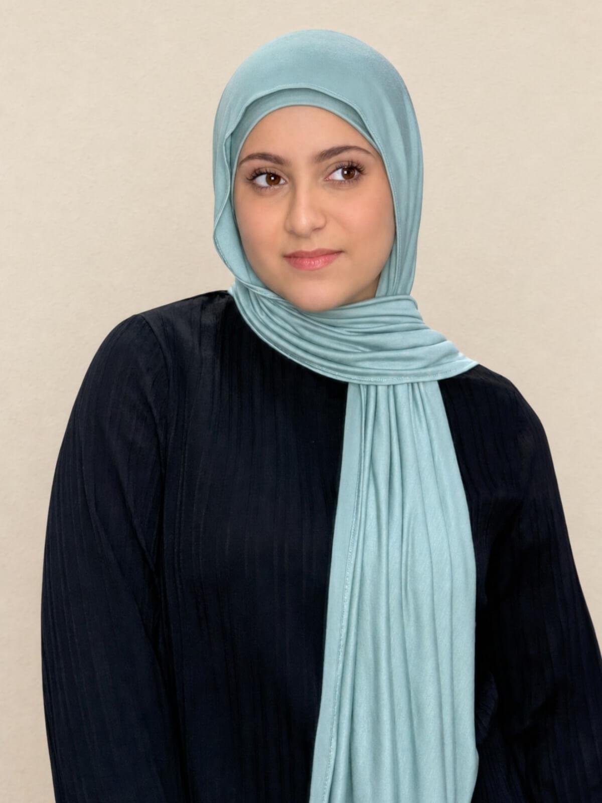 Modish Girl Premium Jersey Hijab-Pale Cyan