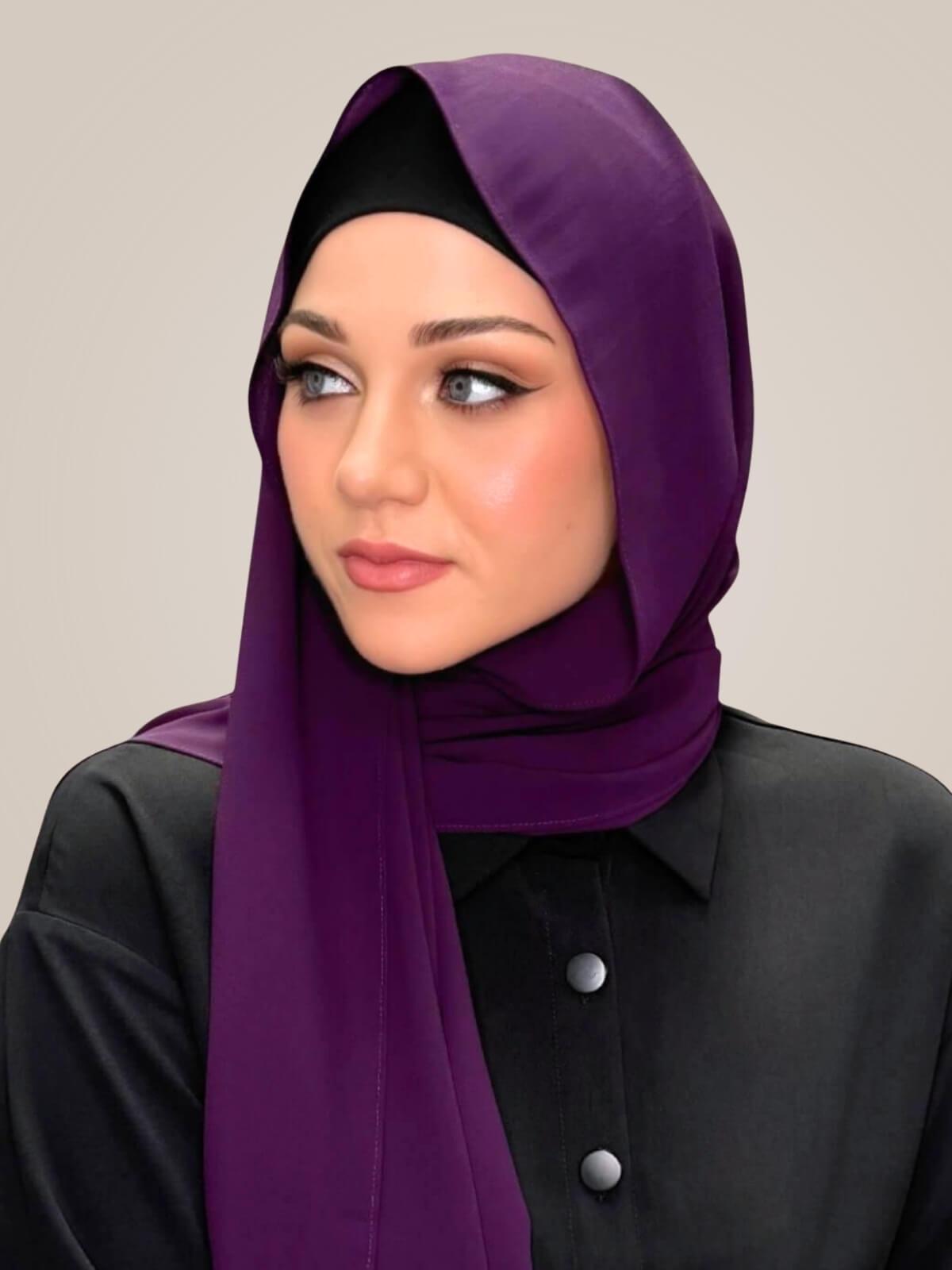 Classic Chiffon Hijab-Plum Purple