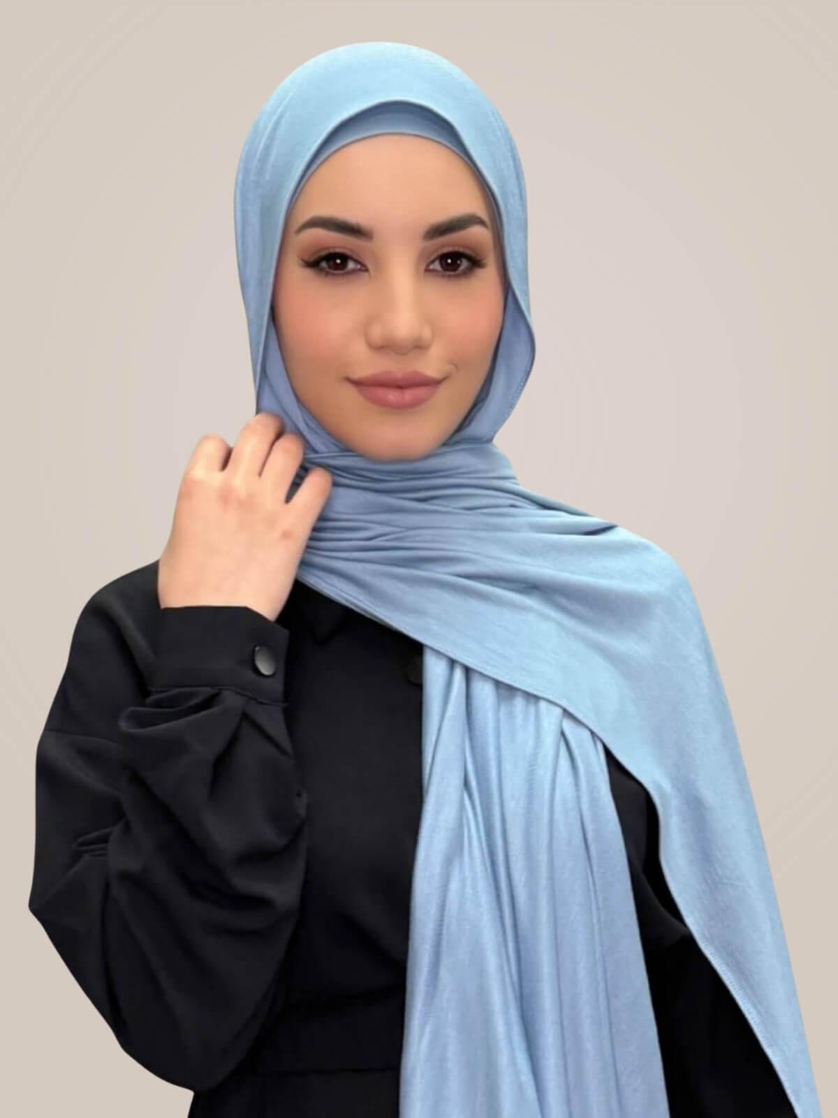 Premium Jersey Hijab-Dusty Blue