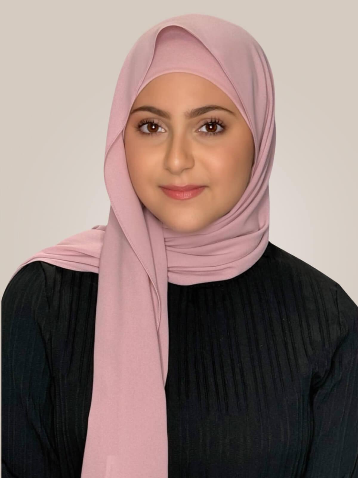 Modish Girl Matching Chiffon Hijab Set-Blush Rose