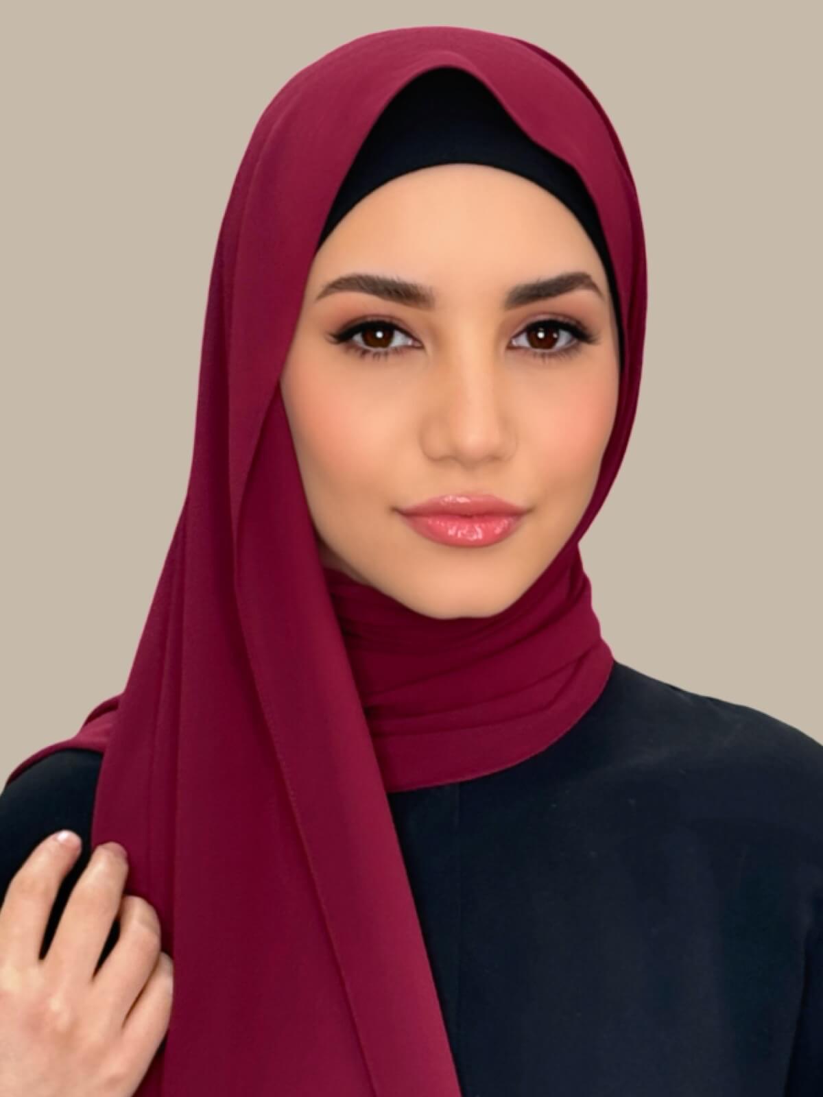 Classic Chiffon Hijab-Mahogany