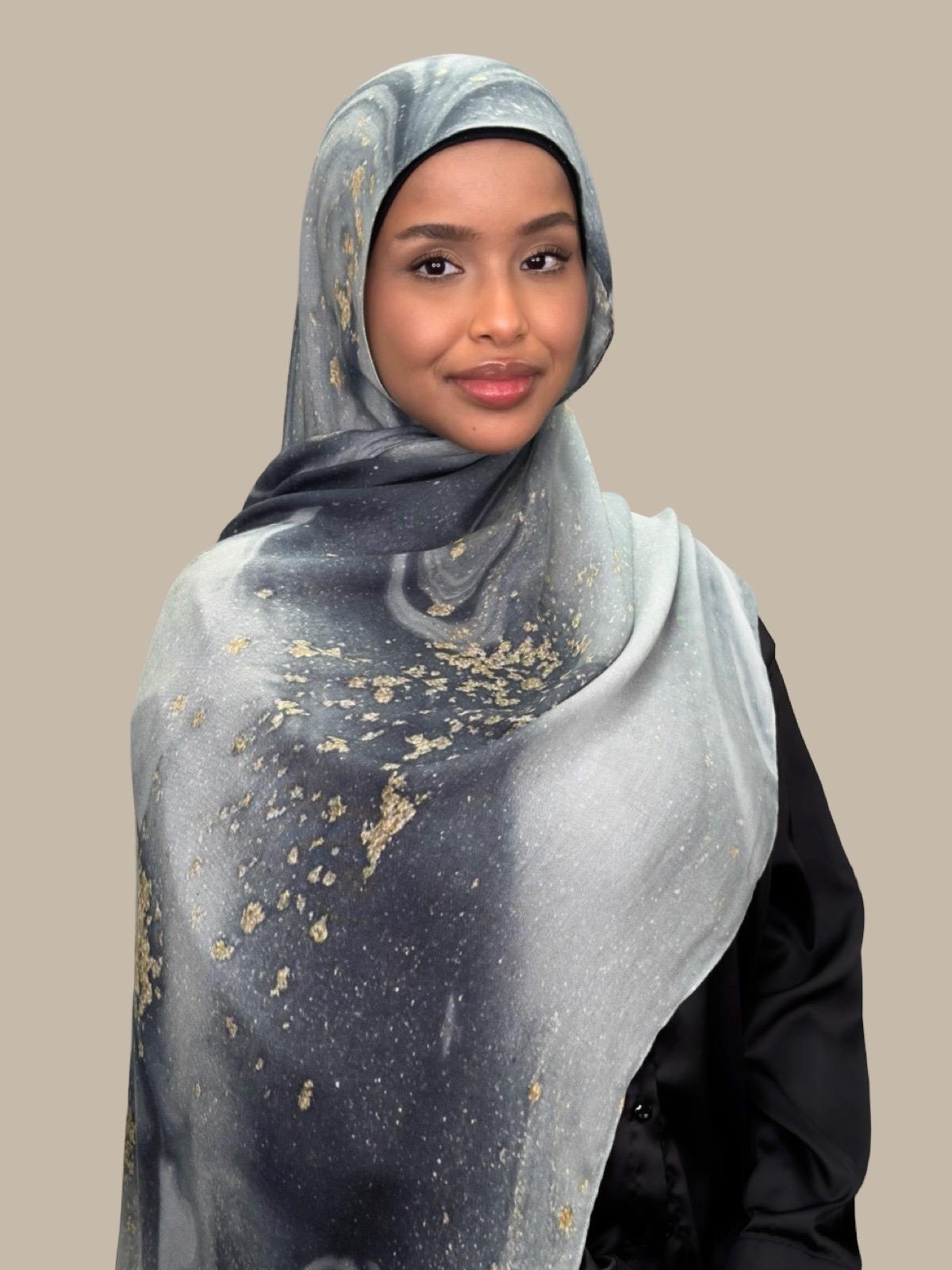 Print Modal Hijab-London Fog