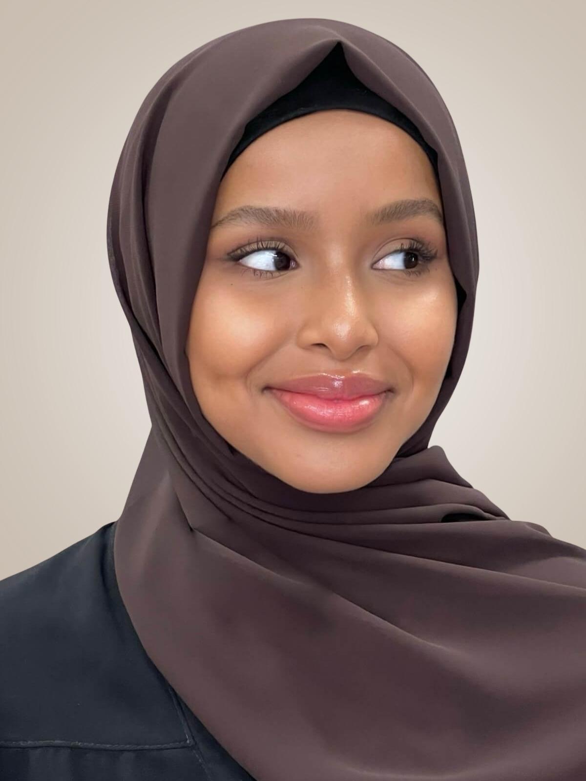 Luxury Chiffon Hijab-Coffee Brown