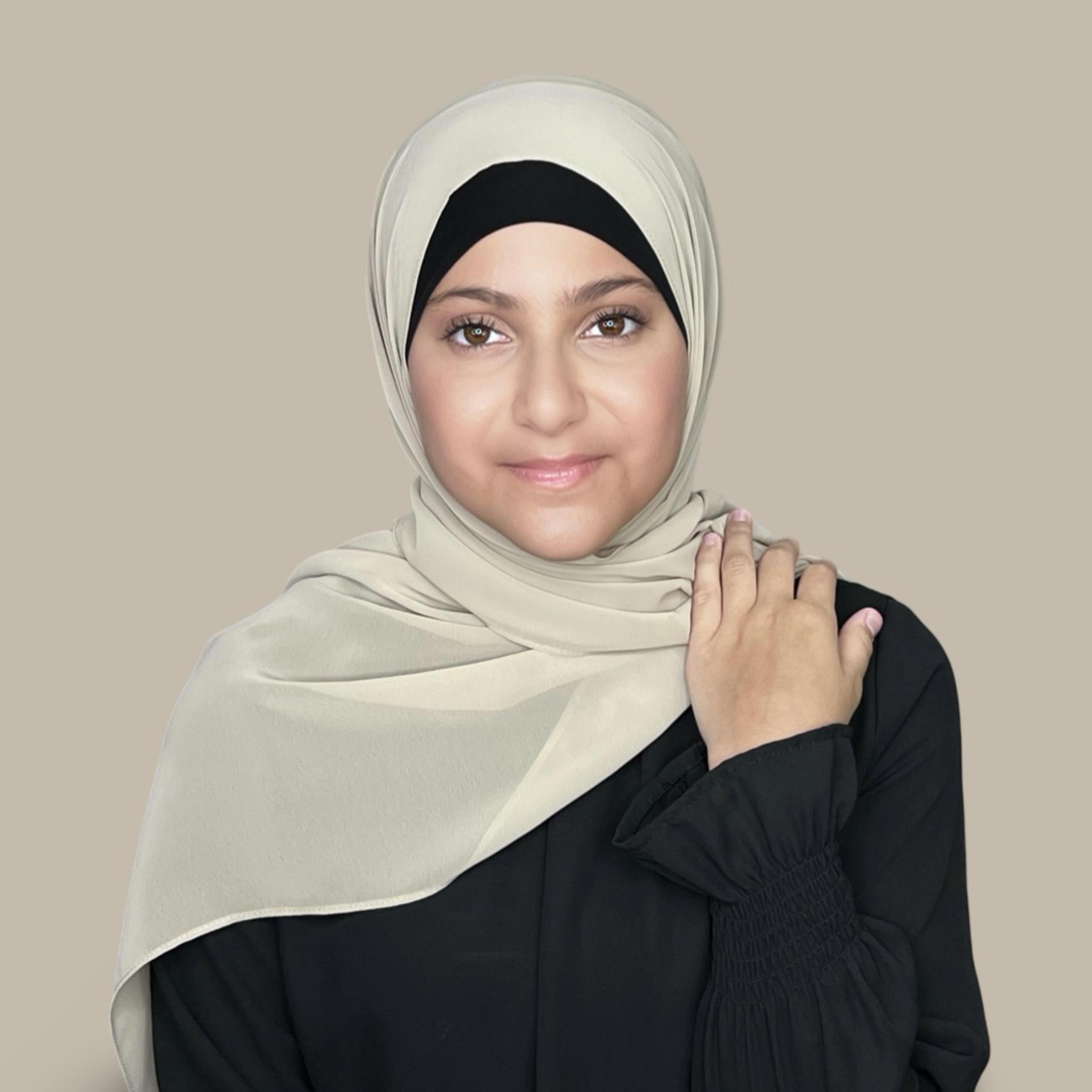 Modish Girl Luxury Chiffon Hijab-Vanilla