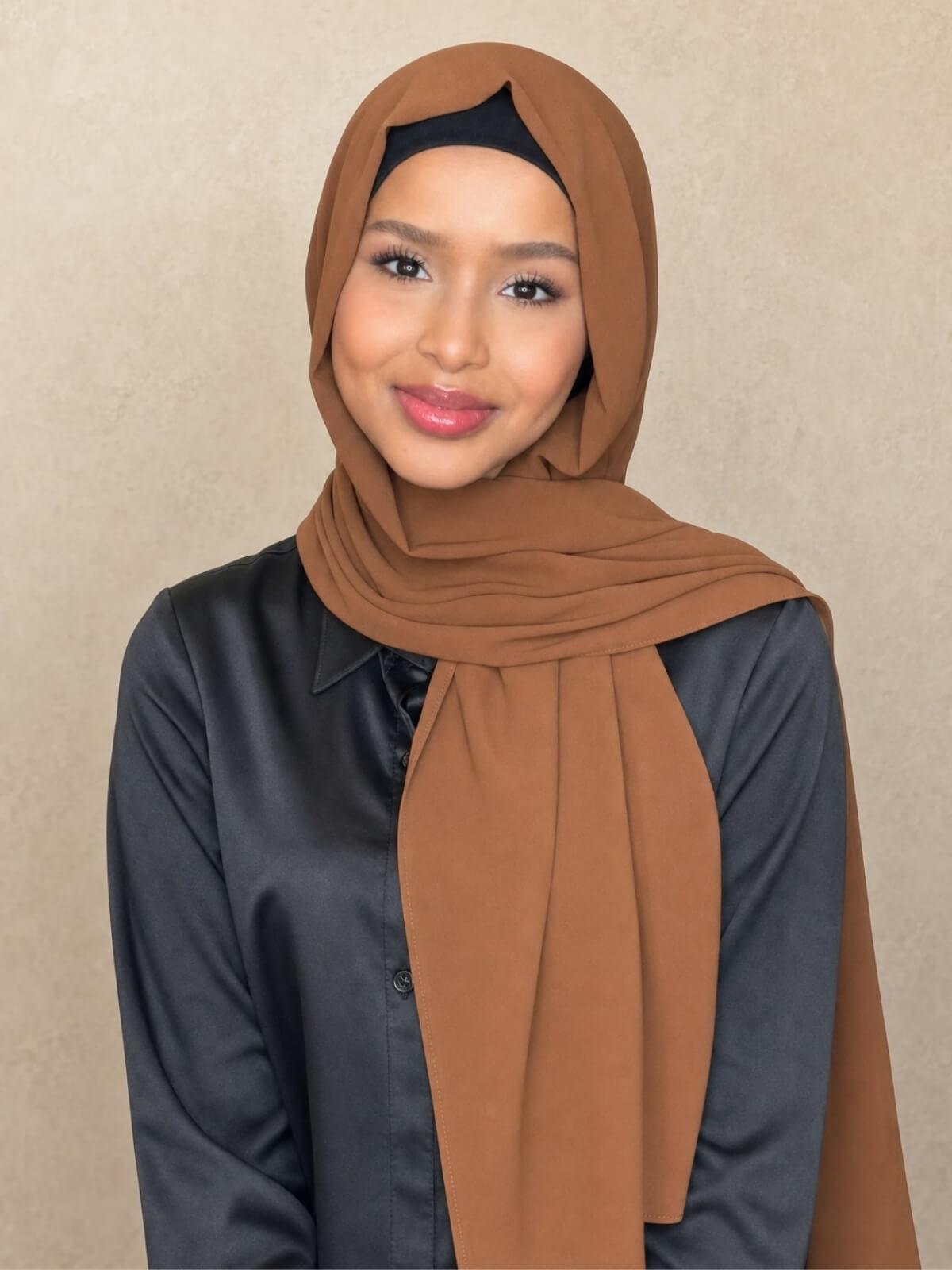 Classic Chiffon Hijab-Cinnamon