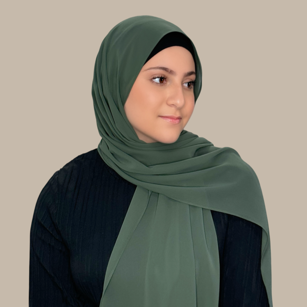 Modish Girl Luxury Chiffon Hijab-Army Green - Modish Hijab