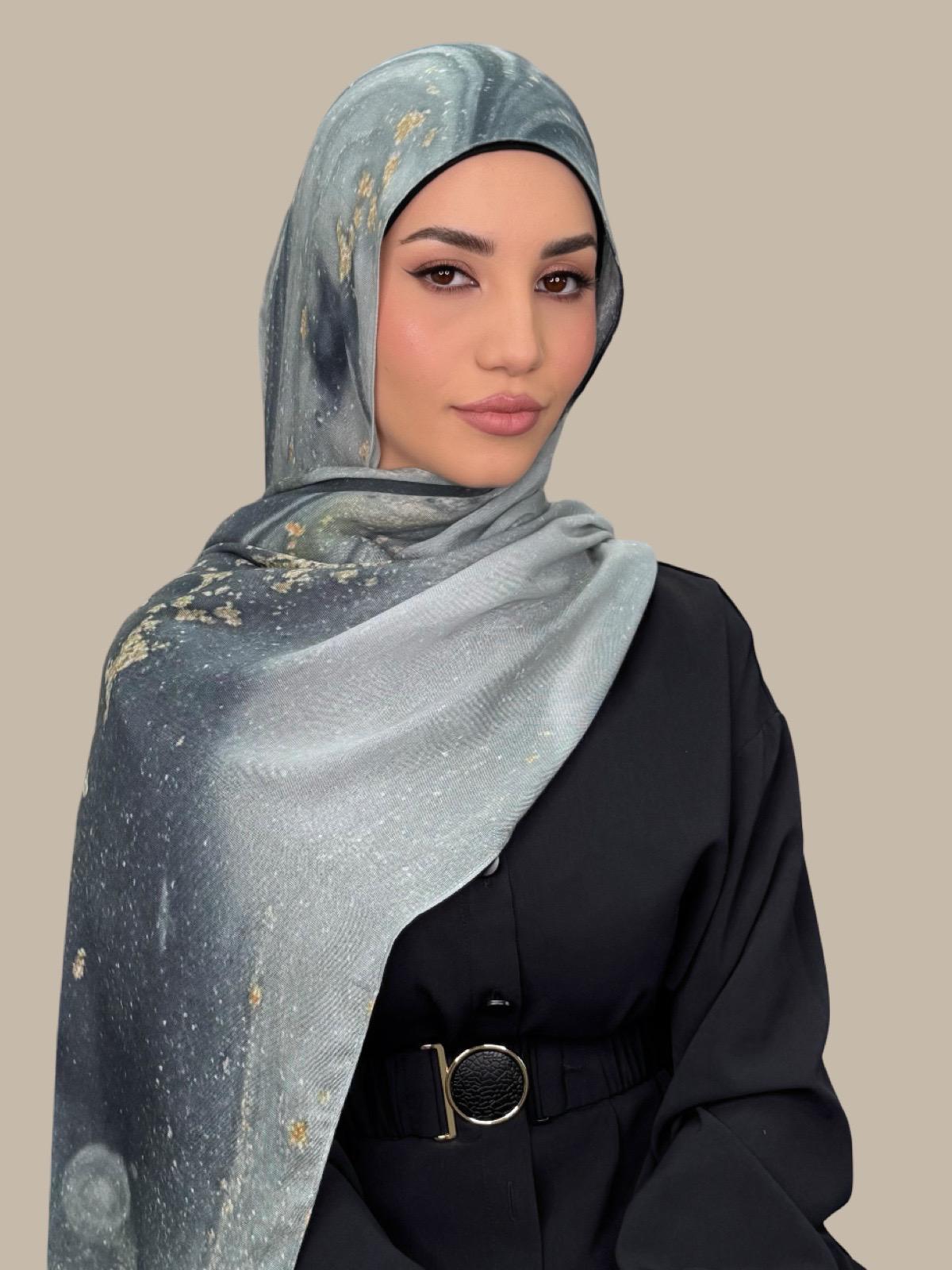 Print Modal Hijab-London Fog